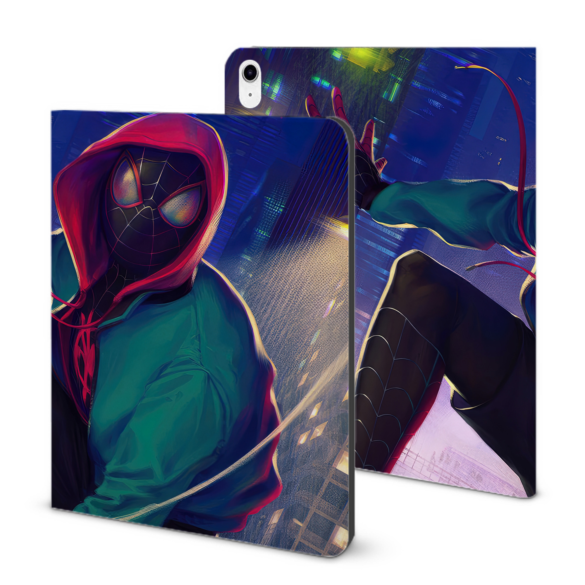 （画像用） Spider Man スパイダーマン IPad ケース ブック型 PUレザー TPU 耐衝撃 軽量 薄型 ペン収納なし 全面保護 IPad 各モデル対応
